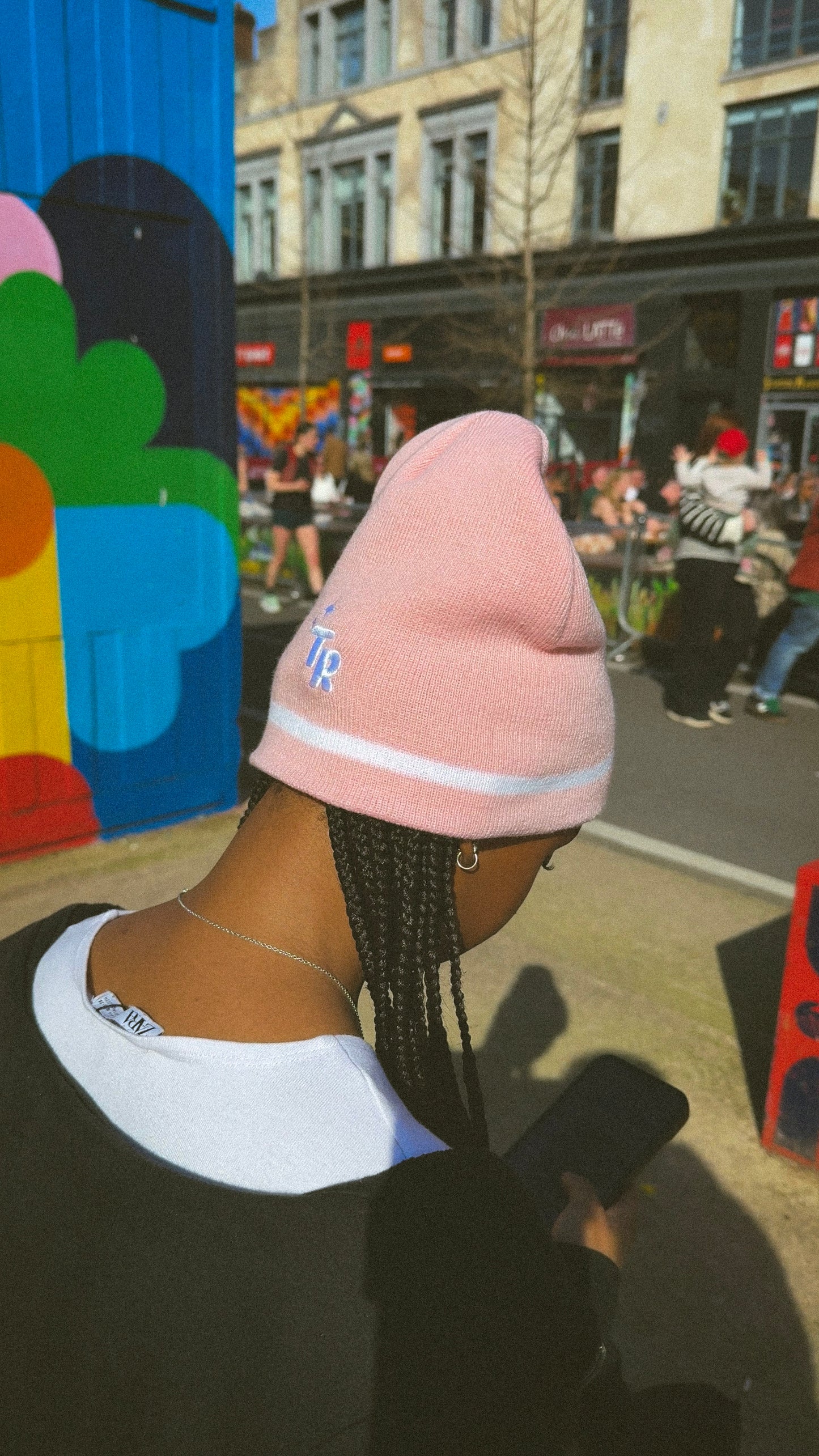 TR Stripe Beanie (Pink)